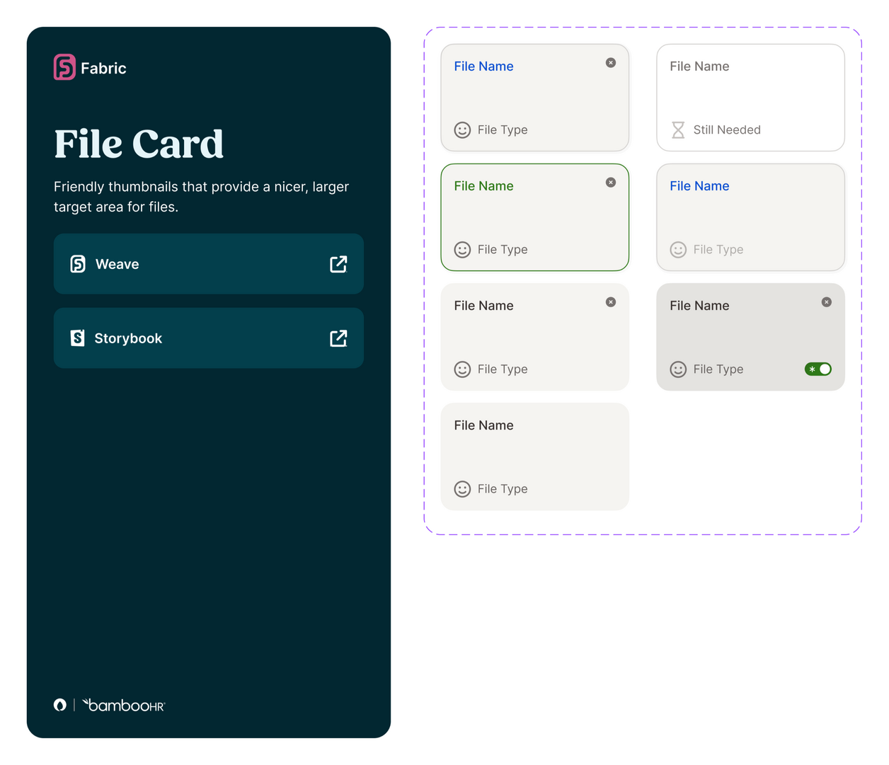 The File Card component from the Fabric library