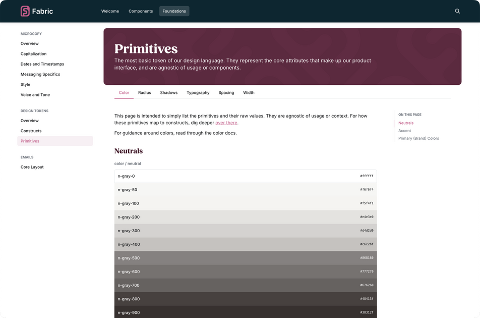 Primitives documentation